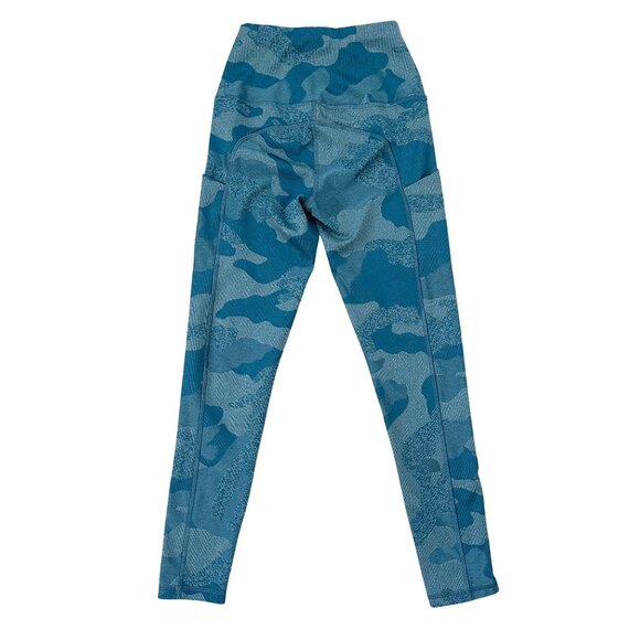 The North Face Luxe Motivation Leggings Aqua Blue Camo Jacquard Print Size XSmal - Picture 4 of 9